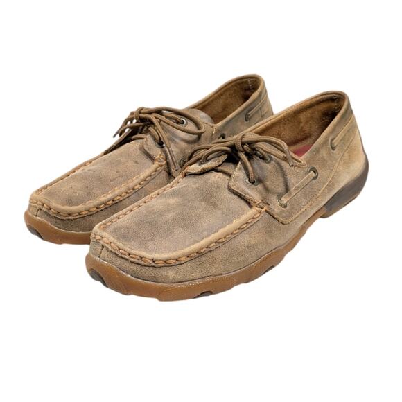 Twisted X Boat Shoe Driving Moccasins GUC $120 Size 9M S3064 - Picture 4 of 11